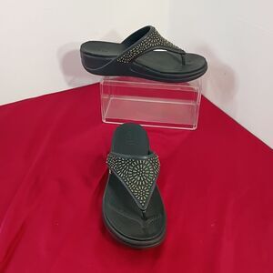 CROCS Black Women's Sandals with Silver Accents